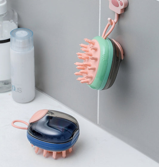 2-in-1 Pet Bath & Grooming Brush with Shampoo Dispenser