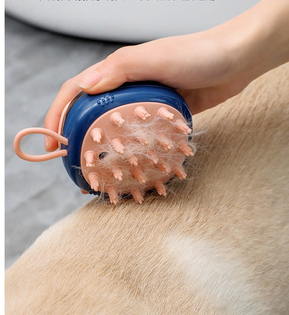 2-in-1 Pet Bath & Grooming Brush with Shampoo Dispenser